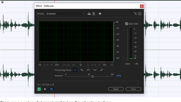 configurer l'effet Dereverb dans Adobe Audition