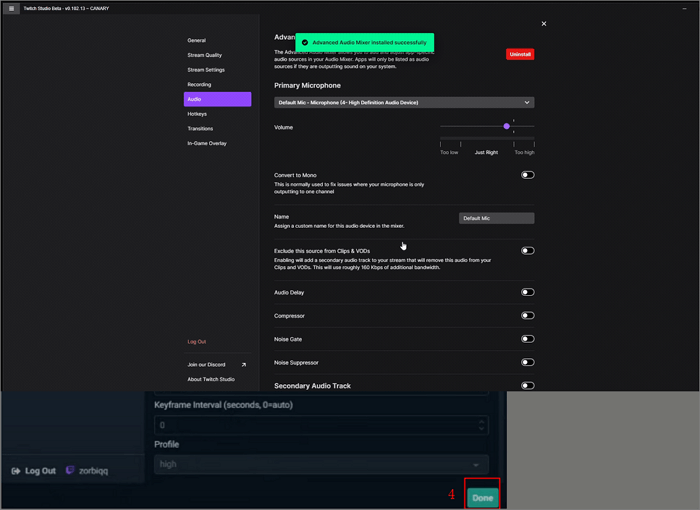 download streamlabs advanced mixer sucessully