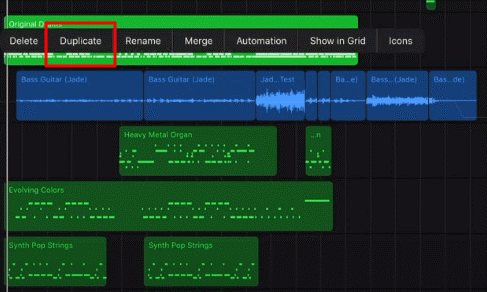 duplicatebutton garageband