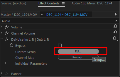 edit option in premiere pro