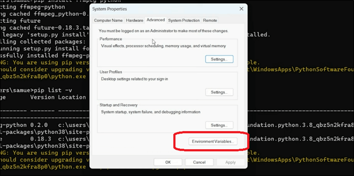 environment variables options