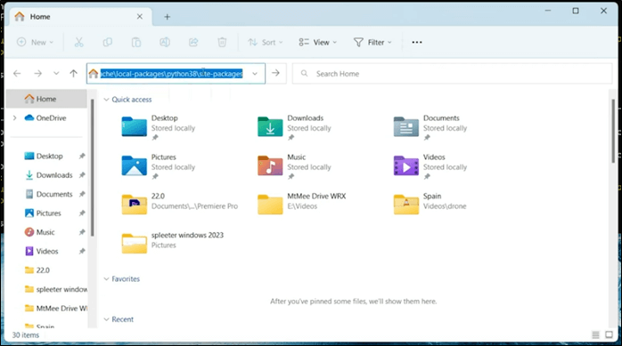 explorer to go to directory