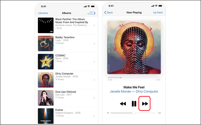 botón de avance rápido para acelerar