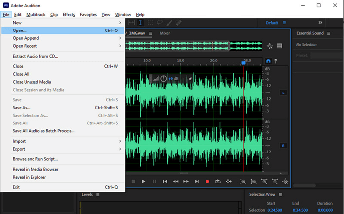 文件打開 Adobe Audition