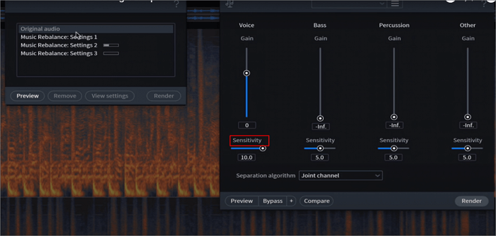 izotope RX 7 adjust sensitivity