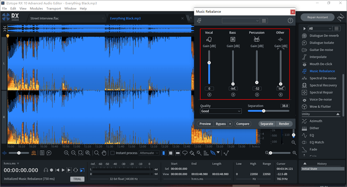 izotope RX 8 adjust the slider