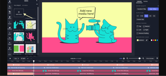 Interfaz de usuario Kapwing