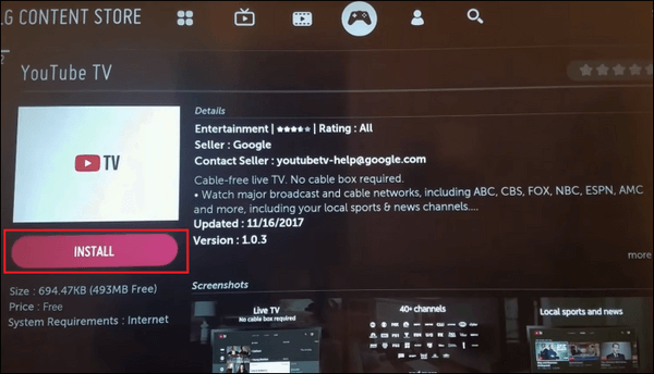  launch the youtube tv app on lg tv