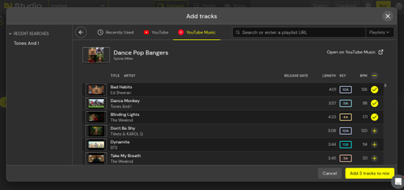 load songs youtube dj