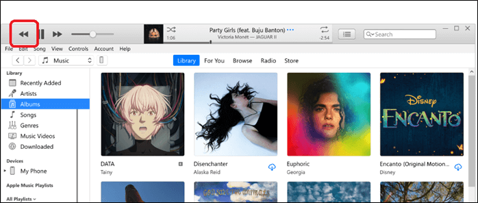 pulsación larga del botón de retroceso