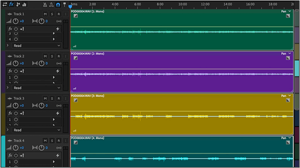 multitrack view in adobe audition