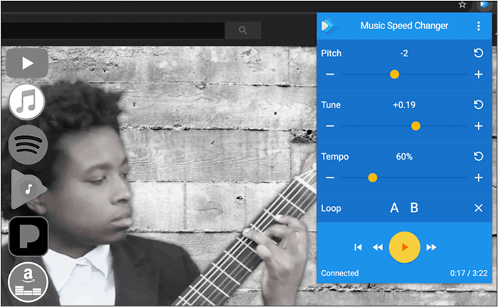 extensión del cambiador de velocidad de música vista previa
