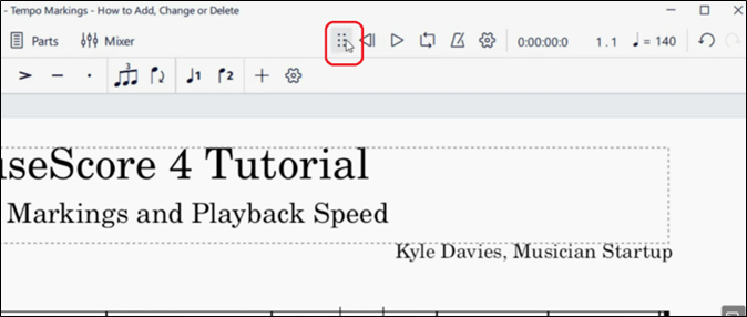 Bewegen Sie die Maus in Richtung der sechs Punkte
