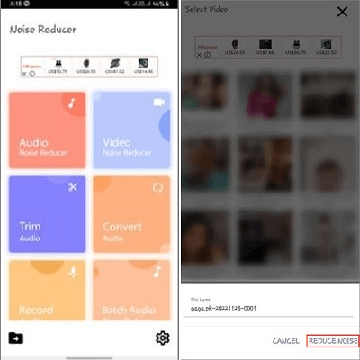 noise reduction choose apply