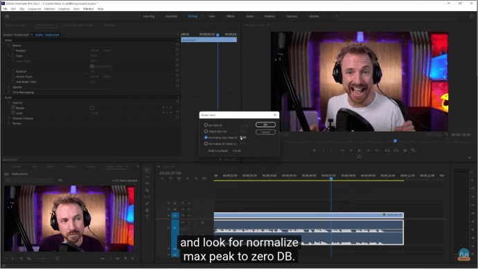 Normalisieren mit Taste G Premiere Pro