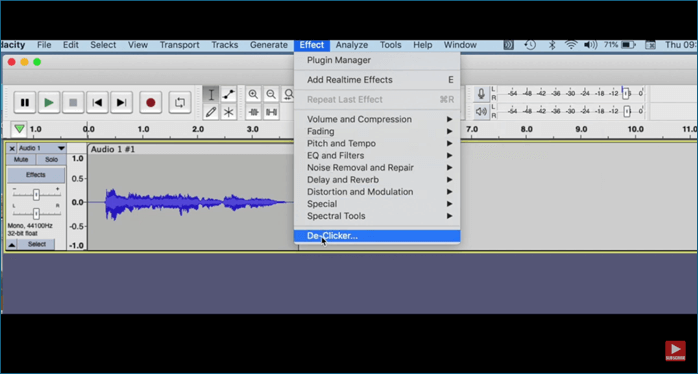 開啟聲音消除器 Audacity