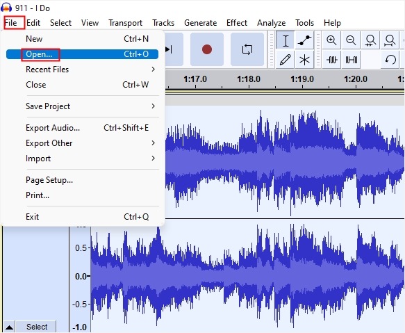  Open Audacity and load your recordings