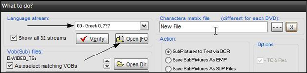 VOB-Taste und laden Sie die IFO-Datei hoch