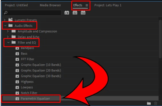 Parametric Equalizer Effect in Premiere Pro