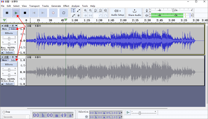 Play solo audacity