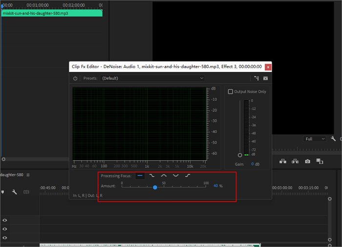 premiere pro adjust amount