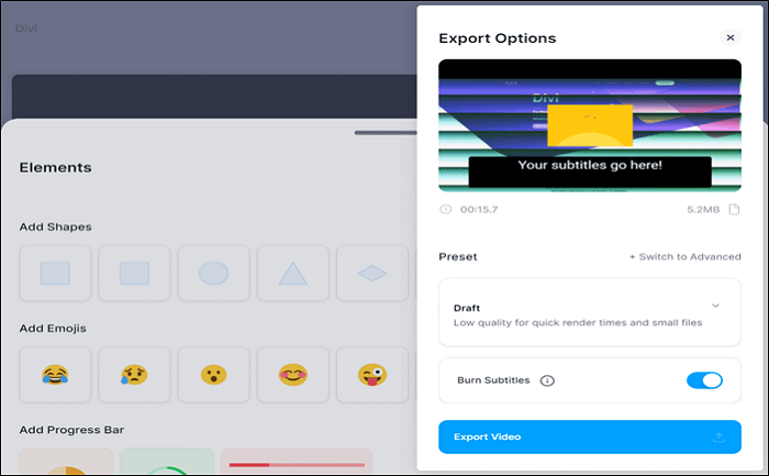 Click on the Export option