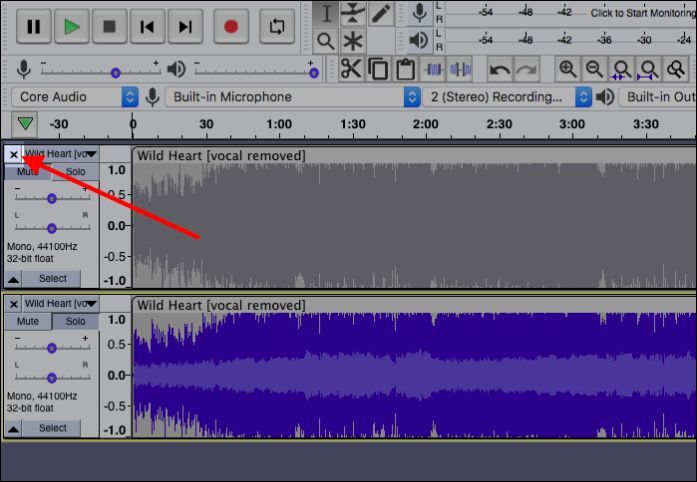 從音訊中刪除人聲軌道