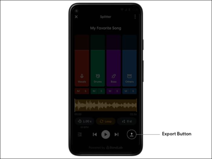 靜音聲音並點擊匯出