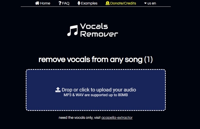 remove vocals interface
