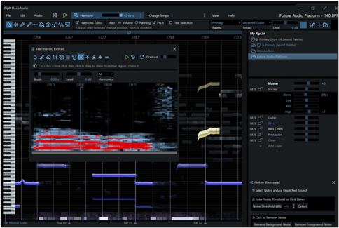 Interfaz de usuario de RipX DeepRemix