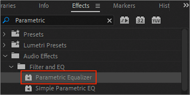 search parametric equalizer premiere pro