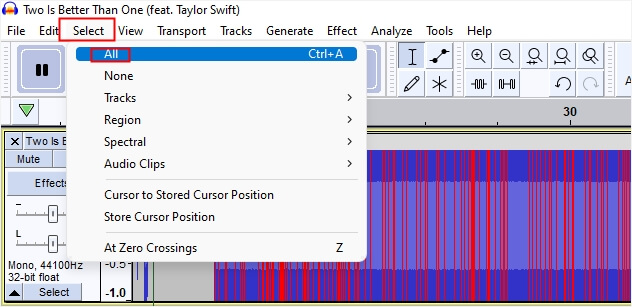 Select the target track