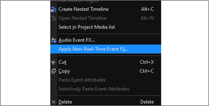 seleccionar aplicar evento no en tiempo real Fx
