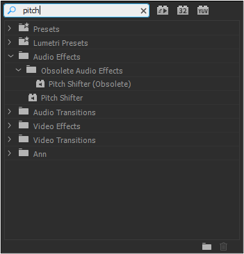 select audio effects Premiere Pro
