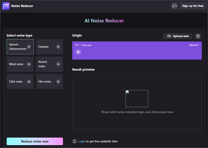 Wählen Sie die Geräuschart