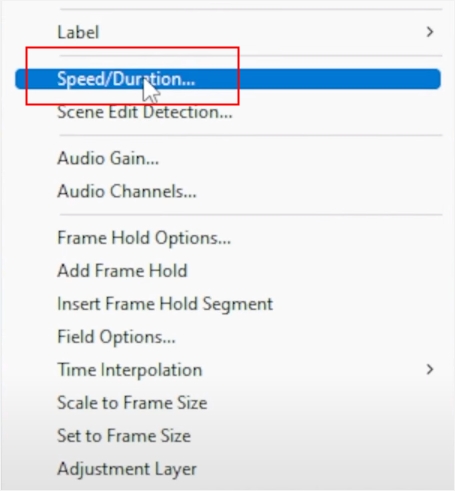 選擇速度/持續時間...