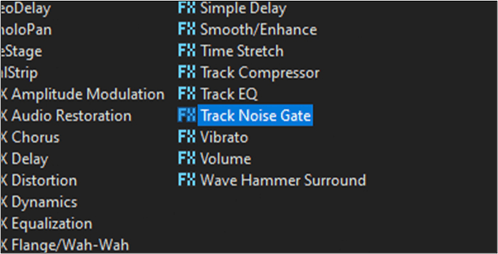 seleccionar pista puerta de ruido