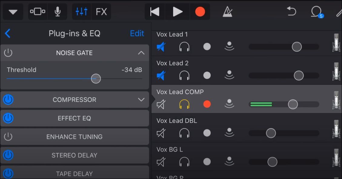 Set the Threshold of Noise Gate