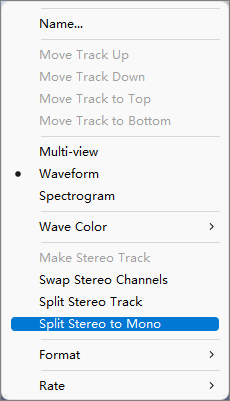 split stereo to mono audacity