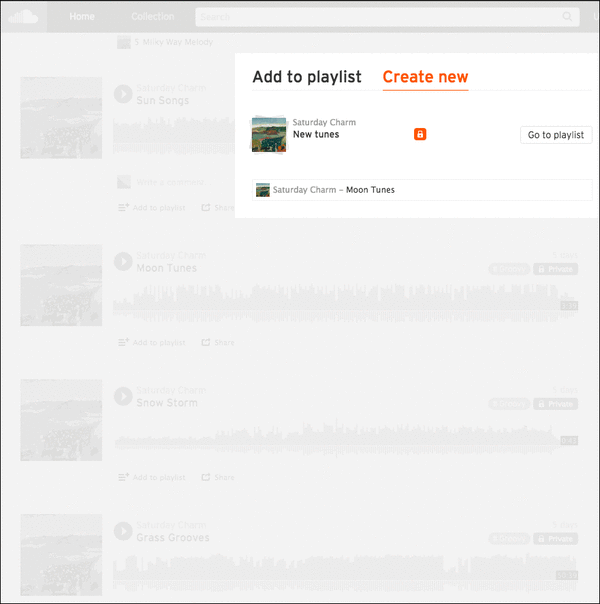 tap on create new playlist option