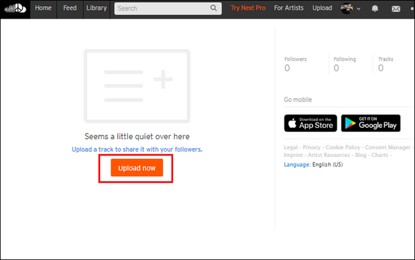 tap on the upload button