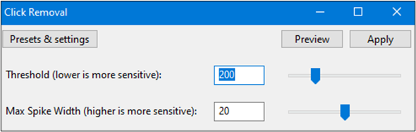 threshold option click removal