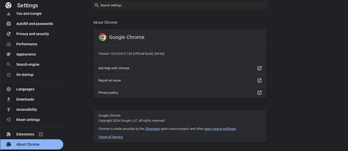 atualizar versão do Chrome
