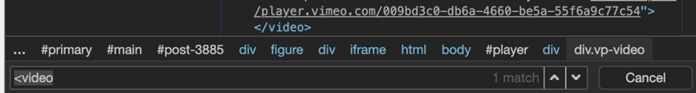video command inspect elements