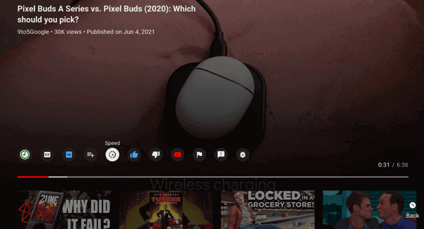 video speed option youtube tv