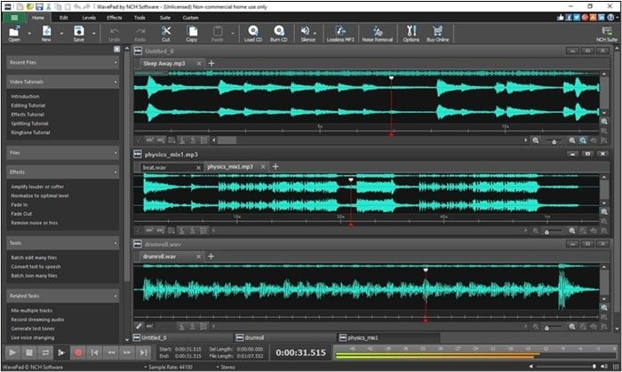 wavepad audio file splitter