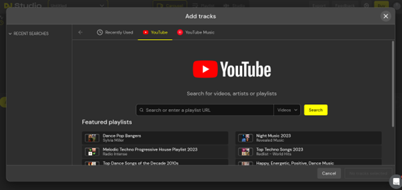 youtube dj select songs