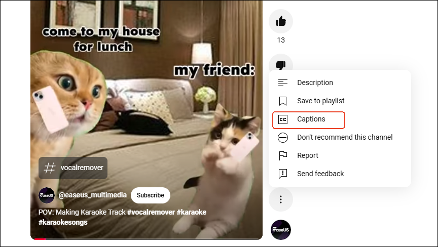 youtube shorts captions