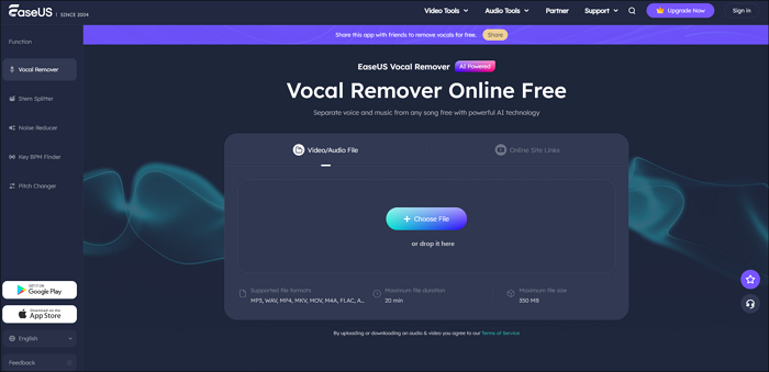 removedor de voz on-line
