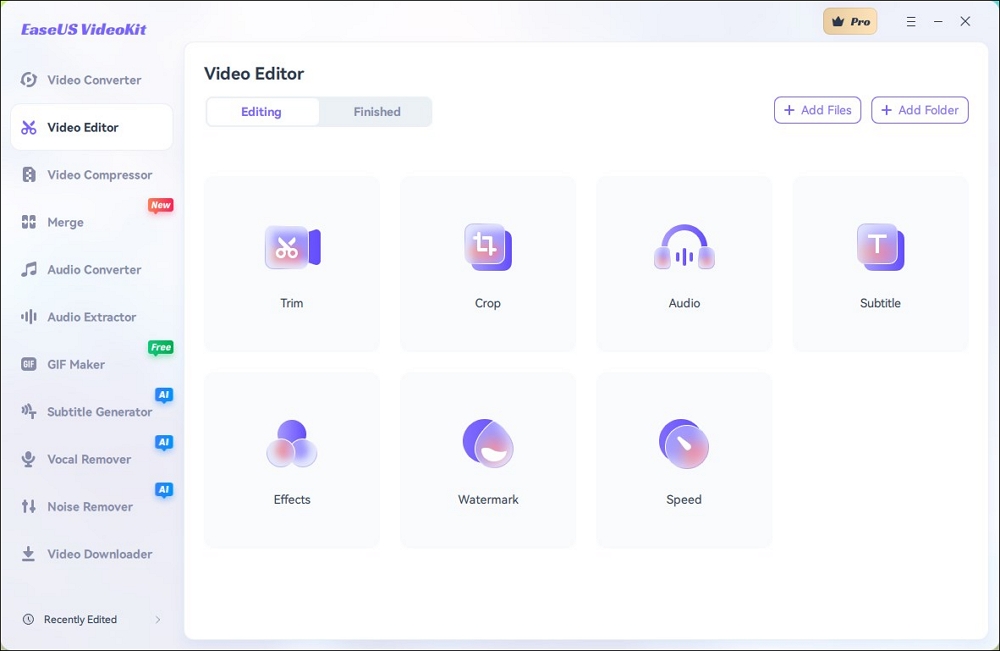 easeus videokit mian interface